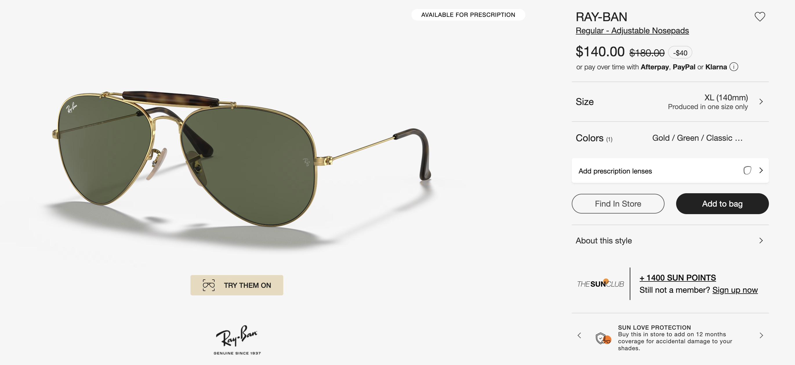 RAY BAN • Gafas / Lentes de Solen Promoción Online